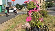 Liebevoll gestalten Anwohner den Rhönexpress-Radweg in Bad Brückenau. Gastronomische Angebote gibt es hier direkt am Radweg nicht.