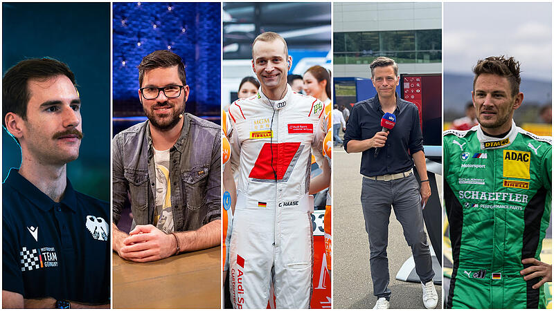 Unser Experten-Panel für die Formel 1 2025: Moritz Löhner, Tobias Schimon, Christopher Haase, Sascha Roos und Marco Wittmann.