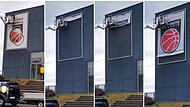 Am Mittwoch wurde das alte Logo der Bamberger Basketballer an der Brose-Arena  durch das neue ersetzt. Der Name der Halle bleibt aber gleich.