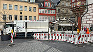 Bauarbeiten auf dem Marktplatz in Coburg
