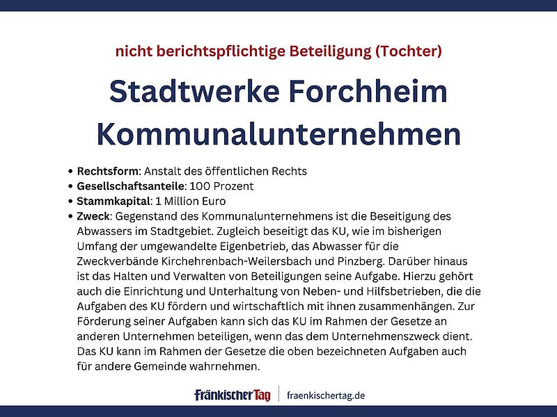 In welchen Unternehmen die Stadt Forchheim mitmischtIn welchen Unternehmen die Stadt Forchheim mitmischt Beteiligungsbericht Stadt Forchheim 2024