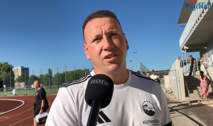 Coburgs Co-Trainer im Interview nach dem Spiel gegen Pfaffenhofen.