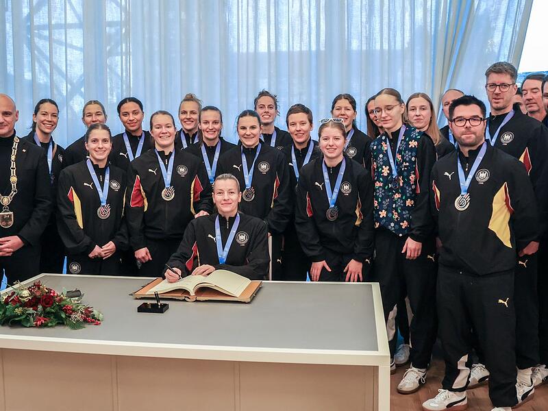 Empfang des deutschen Teams im Dortmunder Rathaus