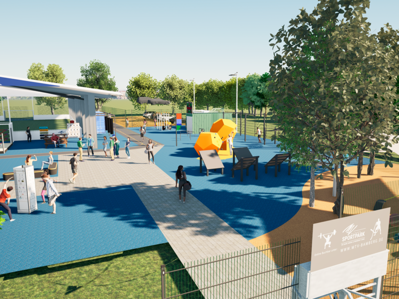 So wird der neue Sportpark des MTV 1882 Bamberg aussehen.