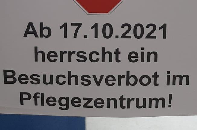 Seit 17. Oktober besteht Besuchsverbot im Pflegezentrum.Forchheim & Fränkische Schweiz Seit 17. Oktober besteht Besuchsverbot im Pflegezentrum.Forchheim & Fränkische Schweiz