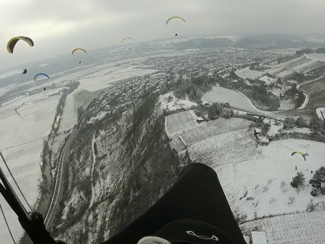 Gleitschirmfliegen im Winter in Hammelburg