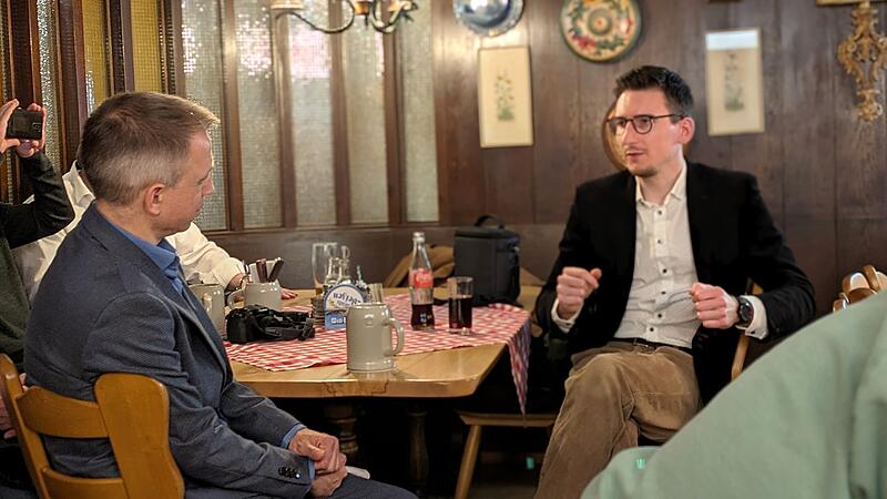 Ziemlich gleicher Meinung: Mark Decker (Gr&uuml;ne) und B&uuml;rgermeisterkandidat Jan Marberg (SPD).