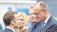 Frankreichs Präsident Macron (links) war Ehrengast bei der Einheitsfeier in Saarbrücken.