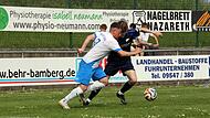 Der Rattelsdorfer Jeffry Stade (links) im Zweikampf mit Justin Berwind vom TSV M&ouml;nchr&ouml;den II.