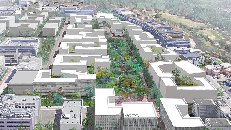 Das künftige Stadtquartier auf dem Siemens Campus Erlangen, wie es der siegreiche Architektenentwurf plant. Das künftige Stadtquartier auf dem Siemens Campus Erlangen, wie es der siegreiche Architektenentwurf plant.