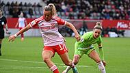 Zwei gebürtige Fränkinnen im Top-Spiel unter sich: Klara Bühl (links) und Svenja Huth (rechts).
