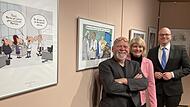 Bei der Eröffnung der Ausstellung: (von links) Bernd Gieseking, Annette Späth und OB Dirk Vogel Bei der Eröffnung der Ausstellung: (von links) Bernd Gieseking, Annette Späth und OB Dirk Vogel