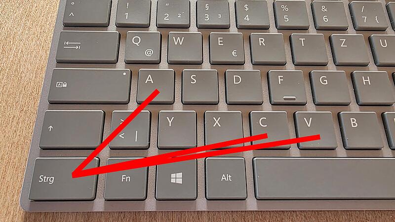 Die Strg-Taste spielt, zum Beispiel in Kombination mit den Buchstaben A, C und V, eine wichtige Rolle bei den Tastenkombinationen.