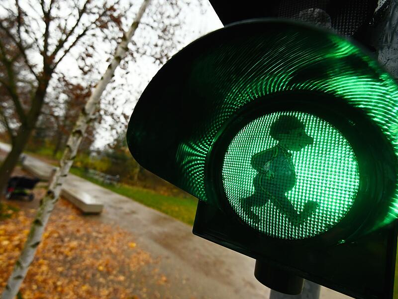 Einweihung einer Sams-Ampel in Bamberg