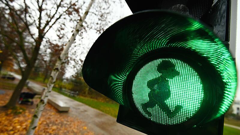 Einweihung einer Sams-Ampel in Bamberg