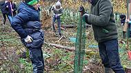 Die Natur als Klassenzimmer: Schüler der Mittelschule Scheßlitz bei ihrer Waldaktion.