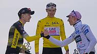 Jonas Vingegaard, Tadej Pogacar und Florian Lipowitz