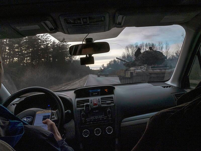 Militärfahrzeug in Severodonezk