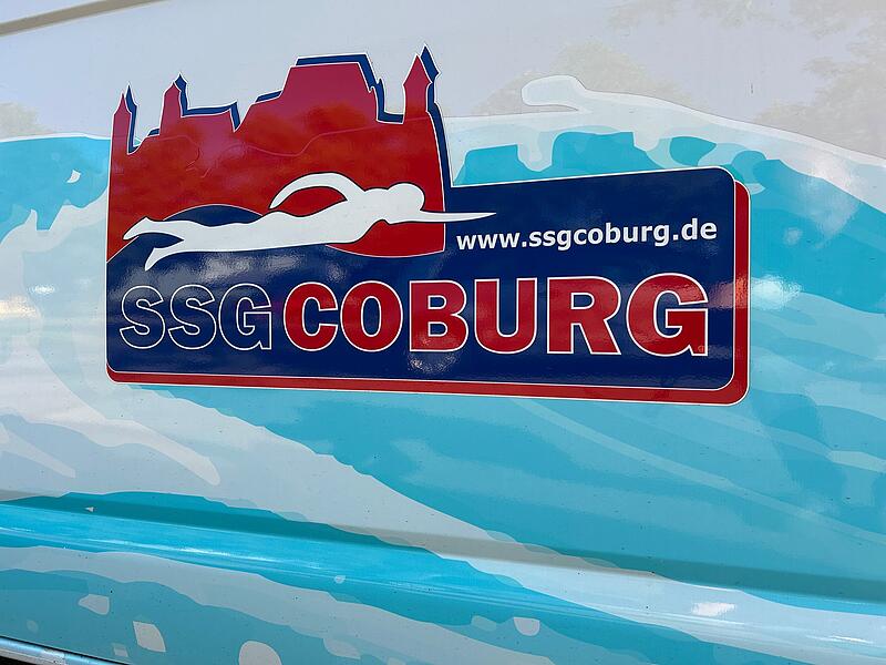 SSG Coburg Schwimmen unterhalb der Veste: das Logo der SSG Coburg
