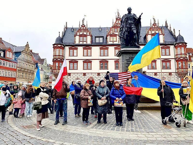 Kundgebung Coburger Marktplatz Ukraine Krieg Kundgebung Coburger Marktplatz Ukraine Krieg