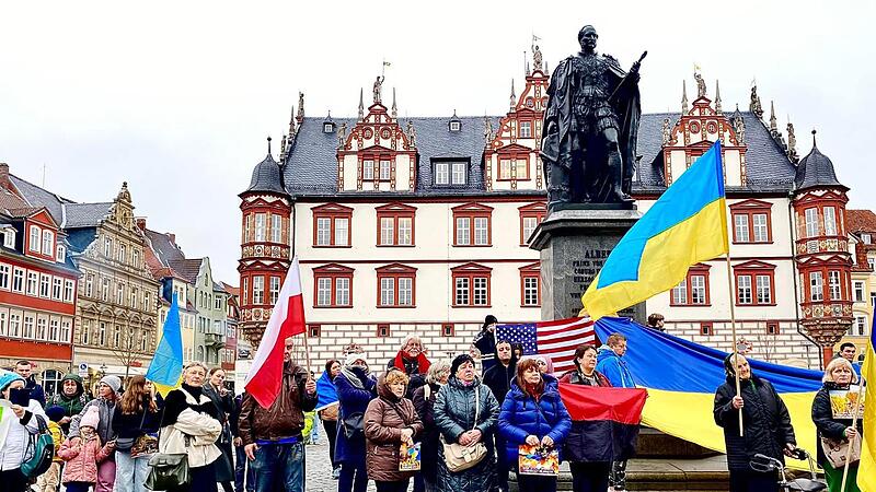 Kundgebung Coburger Marktplatz Ukraine Krieg Kundgebung Coburger Marktplatz Ukraine Krieg