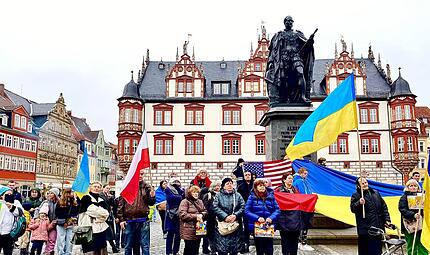 Kundgebung Coburger Marktplatz Ukraine Krieg Kundgebung Coburger Marktplatz Ukraine Krieg