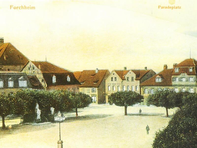 Eine Zeichnung des Paradeplatzes aus dem Jahr 1910.Forchheim & Fr&auml;nkische Schweiz
