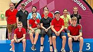 F&uuml;r die SG Kronach traten an: Leo Degel, Leopold Kette, Moritz F&ouml;rst, Luana F&ouml;rtsch, Leonie Heim und Maximilian F&ouml;rst. Die Trainer Birgit Rittmann, Michael Heim, Michael F&ouml;rster, Monika Wimmer waren zufrieden. Mit auf dem Bild: Schirmherrin Monika...