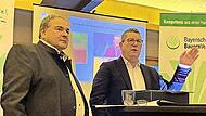 Der unterfr&auml;nkische BBV-Pr&auml;sident und Europaabgeordnete Stefan K&ouml;hler (rechts) und BBV-Kreisobmann Dieter Reisenweber berichteten &uuml;ber die gegenw&auml;rtige Agrarpolitik.