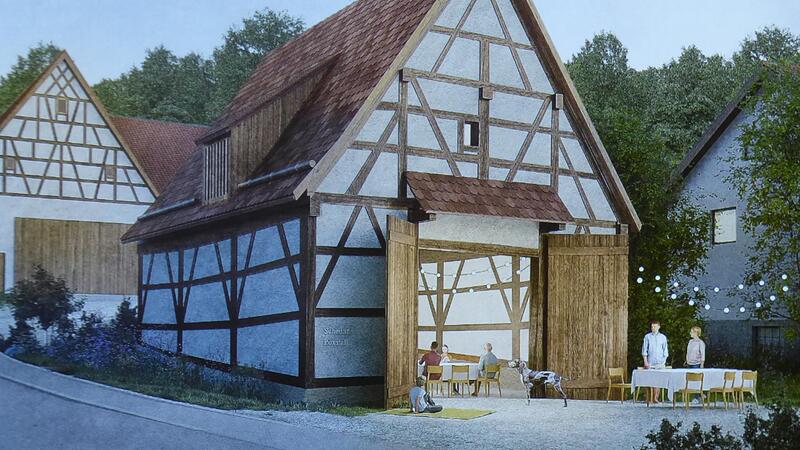 So soll die Scheune einmal aussehen, wenn sie saniert ist.Forchheim & Fr&auml;nkische Schweiz