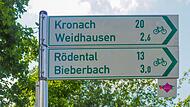 Wegweiser des neuen Allianzradweges.