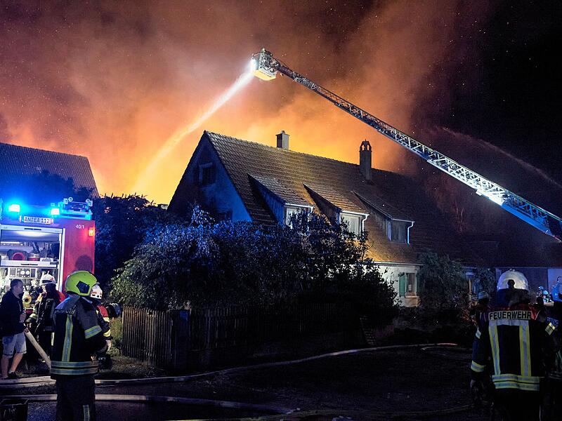 Brand nach Unwetter in Mittelfranken