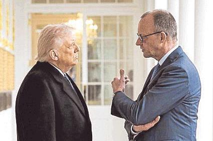 Donald Trump und Friedrich Merz bei ihrem Treffen im Wei&szlig;en Haus Anfang M&auml;rz.