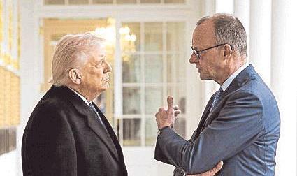 Donald Trump und Friedrich Merz bei ihrem Treffen im Wei&szlig;en Haus Anfang M&auml;rz.