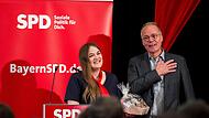 Die Vorsitzende der Bayern-SPD, Ronja Endres, und der neue Generalsekretär Matthias Miersch sprachen beim kleinen Landesparteitag.