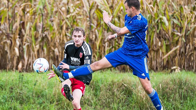 Starke Haltungsnoten bekommen sowohl die Heroldsbacher (blaue Trikots) als auch die Eggolsheimer &ndash; f&uuml;r einen dreifachen Punktgewinn reichte es aber f&uuml;r keines der beiden Teams.Forchheim & Fr&auml;nkische Schweiz