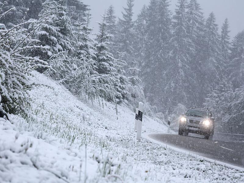 Schneefall in den h&ouml;heren Lagen Bayerns