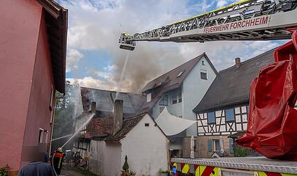 Feuerwehreinsatz in Forchheim - 100 Einsatzkr&auml;fte vor Ort