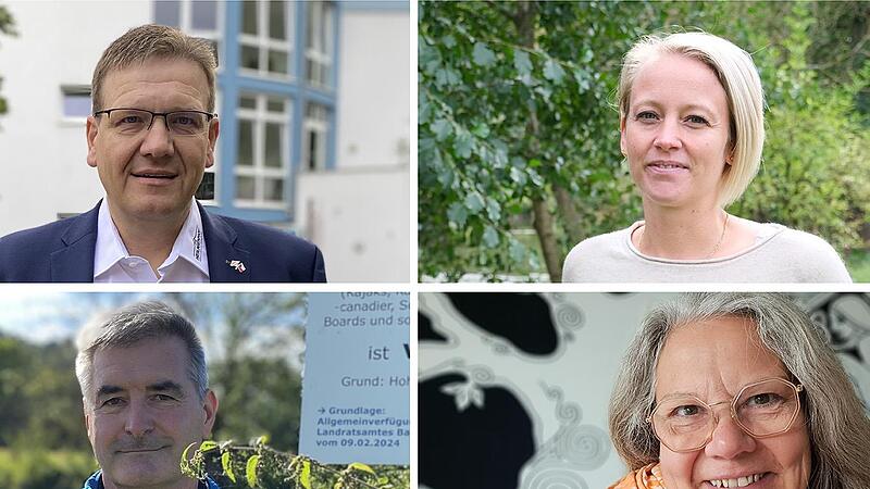 Betroffen von der Sperrung der Fr&auml;nkischen Saale im Kreis Bad Kissingen: Steffen H&ouml;rtler, Karolin Monteiro Dantas, J&uuml;rgen Leitschuh und Susanne Patzelt (von links oben nach rechts unten)