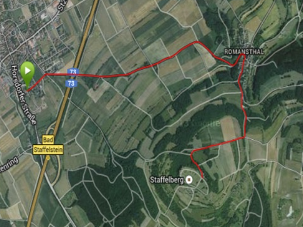 Die Route des Staffelberglaufs.