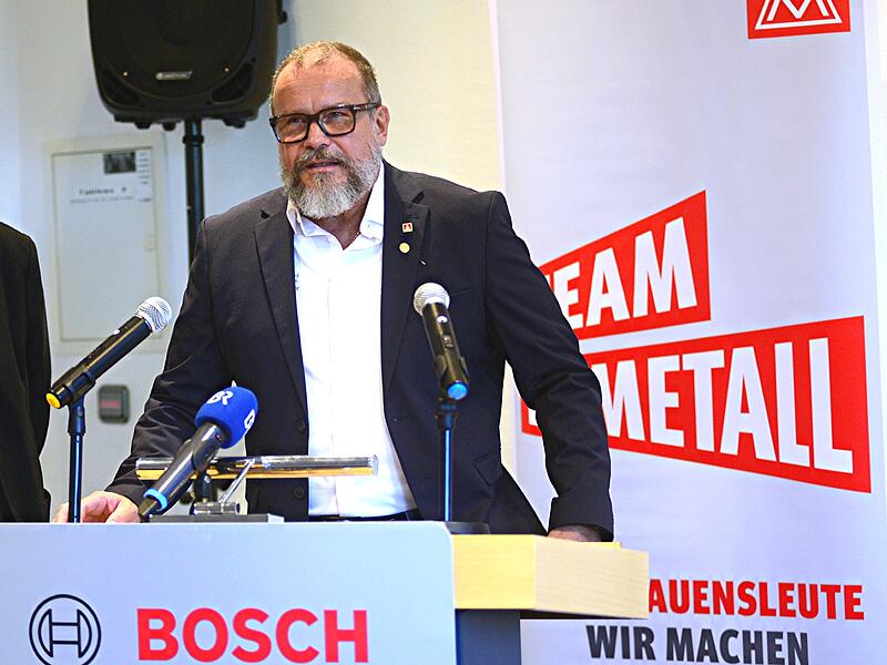 Bosch-Betriebsratsvorsitzender Mario Gutmann rechnete in Bamberg mit der Politik ab