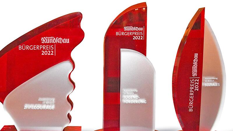 Der Bürgerpreis 2022 wird in den Kategorien Jugendförderung, Soziales und Zvilcourage verliehen. Der Bürgerpreis 2022 wird in den Kategorien Jugendförderung, Soziales und Zvilcourage verliehen.