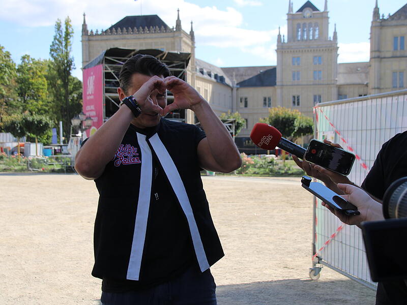Andreas Gabalier auf dem Schlossplatz in Coburg.