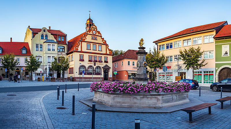 Marktplatz von Bad Rodach.Skat Tunier