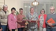 Das Foto zeigt (von links) MdL Holger Grießhammer, Ewald Nüssel (Ehrenmitglied), Inge Aures (Kreisvorsitzende), Uschi Kramer (Ehrung für zehnjährige Mitgliedschaft), Klaus Zwickenpflug (30 Jahre), Vorsitzende Angelika Munk, Klaus Müller (50 Jahre)...