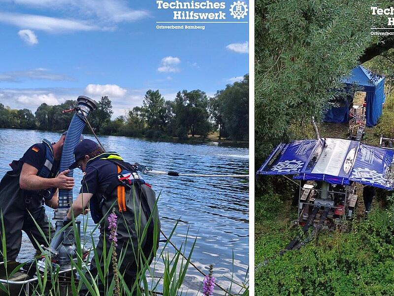 "Massives Fischsterben": Badeseen bei Bamberg auf Kippe&nbsp;&ndash; THW-Einsatz