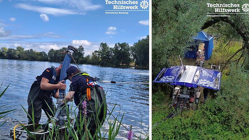 "Massives Fischsterben": Badeseen bei Bamberg auf Kippe&nbsp;&ndash; THW-Einsatz