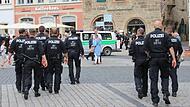 Die Polizei zeigt während des CC-Pfingstkongresses viel Präsenz in Coburg. Die Polizei zeigt während des CC-Pfingstkongresses viel Präsenz in Coburg.