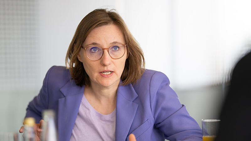 Bundestagsabgeordnete Lisa Badum (Gr&uuml;ne) bei Redaktionsbesuch in Bamberg