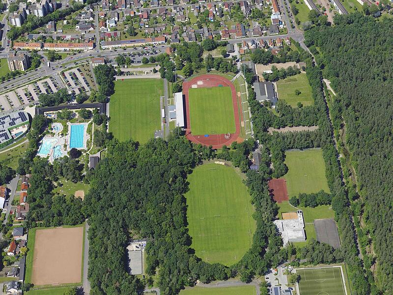 Volkspark Bamberg aus der Vogelperspektive 100 Jahre nach seiner Eröffnung Volkspark Bamberg aus der Vogelperspektive 100 Jahre nach seiner Eröffnung